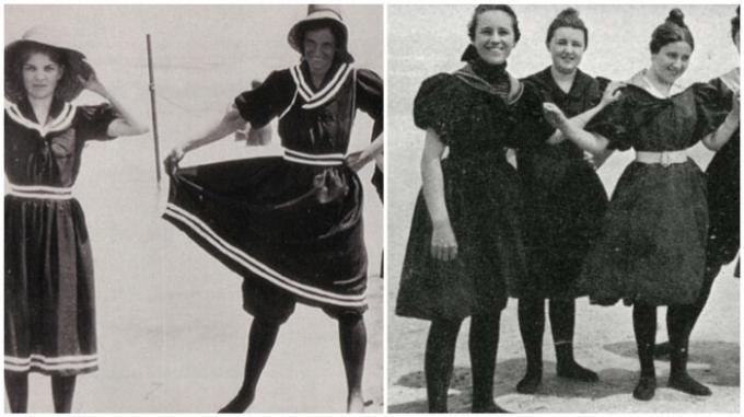 בתחילת בגדי ים של המאה ה -20, בכל זאת, "הפוריטנית" הסגנון.