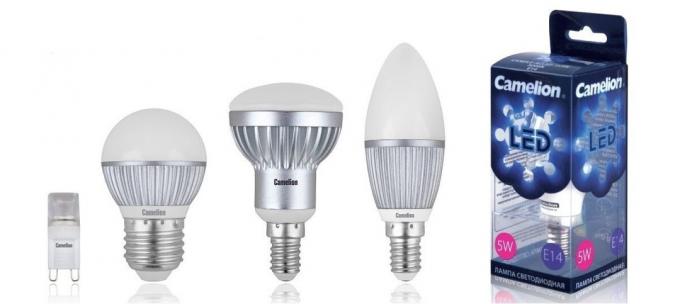 איור 1. מנורות LED עם סוגים שונים של כובעים